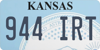 KS license plate 944IRT
