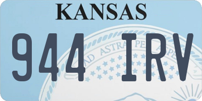 KS license plate 944IRV