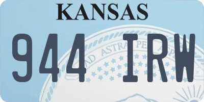KS license plate 944IRW