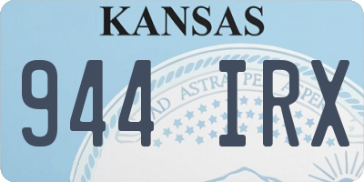 KS license plate 944IRX