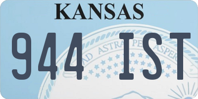 KS license plate 944IST