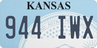 KS license plate 944IWX