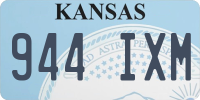 KS license plate 944IXM