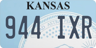 KS license plate 944IXR