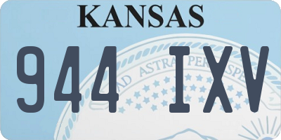 KS license plate 944IXV