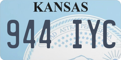 KS license plate 944IYC