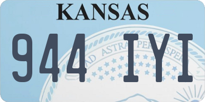 KS license plate 944IYI