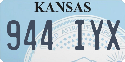 KS license plate 944IYX
