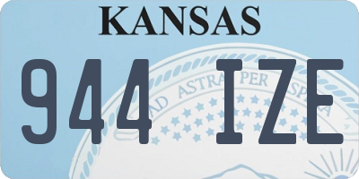 KS license plate 944IZE