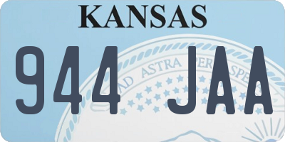 KS license plate 944JAA