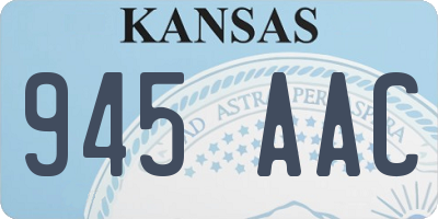 KS license plate 945AAC