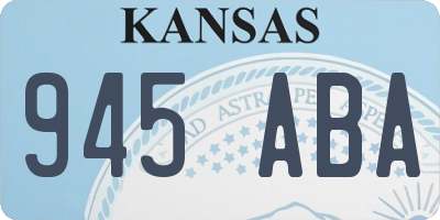 KS license plate 945ABA