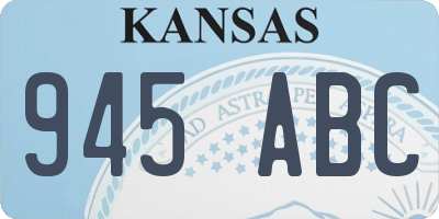 KS license plate 945ABC
