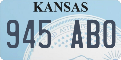 KS license plate 945ABO