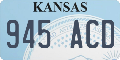 KS license plate 945ACD