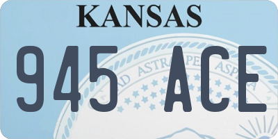 KS license plate 945ACE
