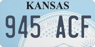 KS license plate 945ACF