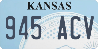 KS license plate 945ACV