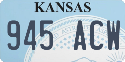KS license plate 945ACW