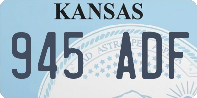 KS license plate 945ADF