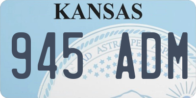KS license plate 945ADM