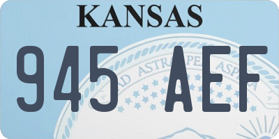 KS license plate 945AEF