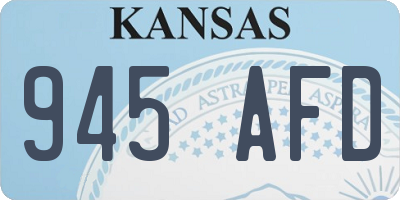 KS license plate 945AFD