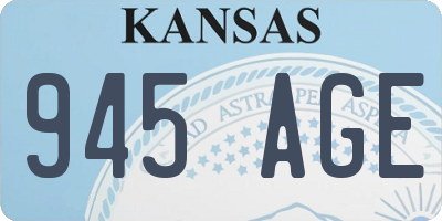 KS license plate 945AGE