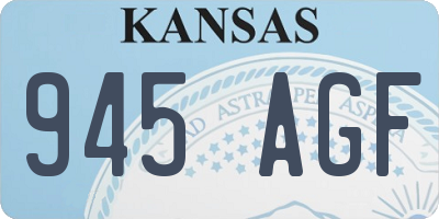 KS license plate 945AGF