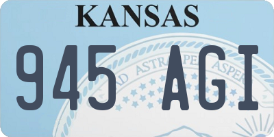 KS license plate 945AGI