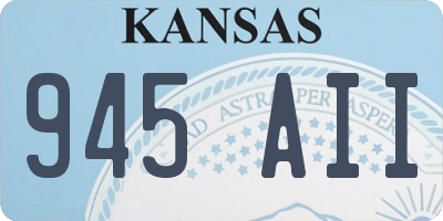 KS license plate 945AII