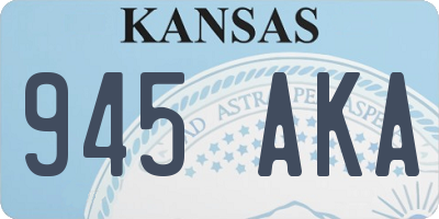 KS license plate 945AKA