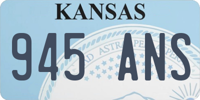 KS license plate 945ANS