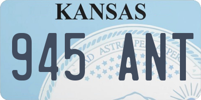 KS license plate 945ANT