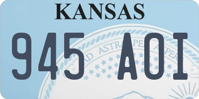 KS license plate 945AOI