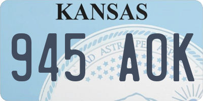 KS license plate 945AOK