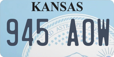 KS license plate 945AOW