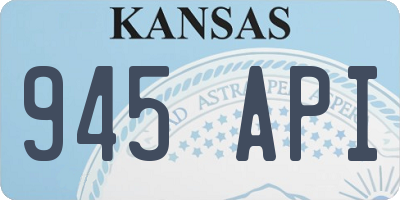 KS license plate 945API