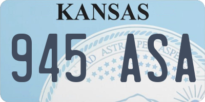 KS license plate 945ASA