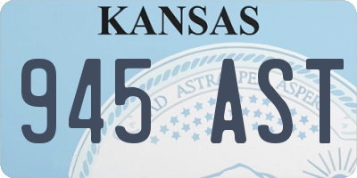 KS license plate 945AST