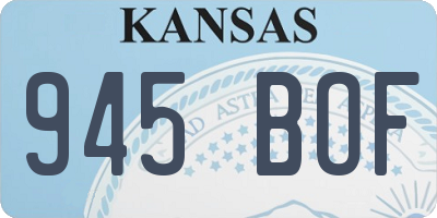 KS license plate 945BOF