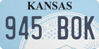 KS license plate 945BOK