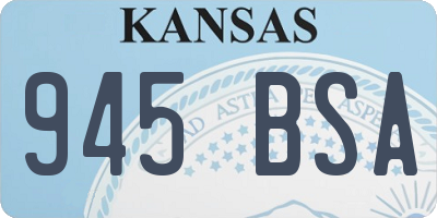 KS license plate 945BSA