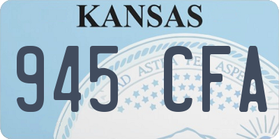 KS license plate 945CFA