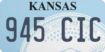 KS license plate 945CIC