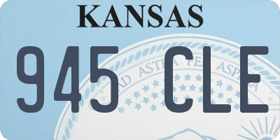 KS license plate 945CLE