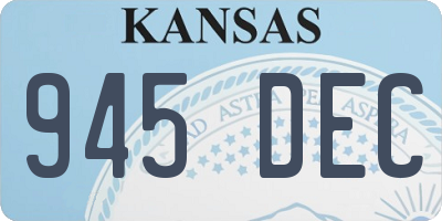 KS license plate 945DEC