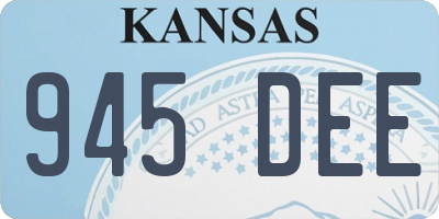 KS license plate 945DEE