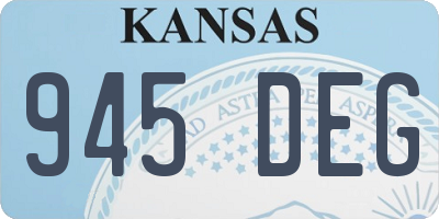 KS license plate 945DEG