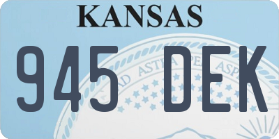 KS license plate 945DEK